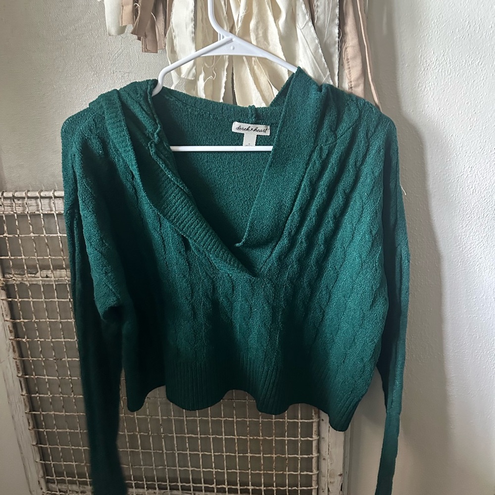 Derek Heart Forest Green V-Neck Sweater